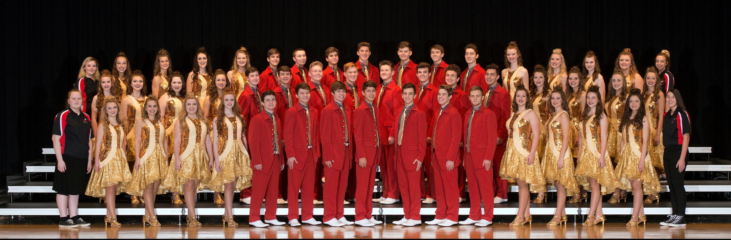 Music Warehouse , now in it’s 41st year - has gained national recognition through participating in various competitions throughout the United States. In the past several years they have performed throughout the Midwest, Los Angeles, Boston, Chicago, New York, and Orlando. They are choreographed by Jarad Voss And Tori Burns, and are consistently top contenders in every contest they enter. In 2017, Music Warehouse is comprised of 48 singers/dancers, 11 pit band members, and 3 Crew Members.