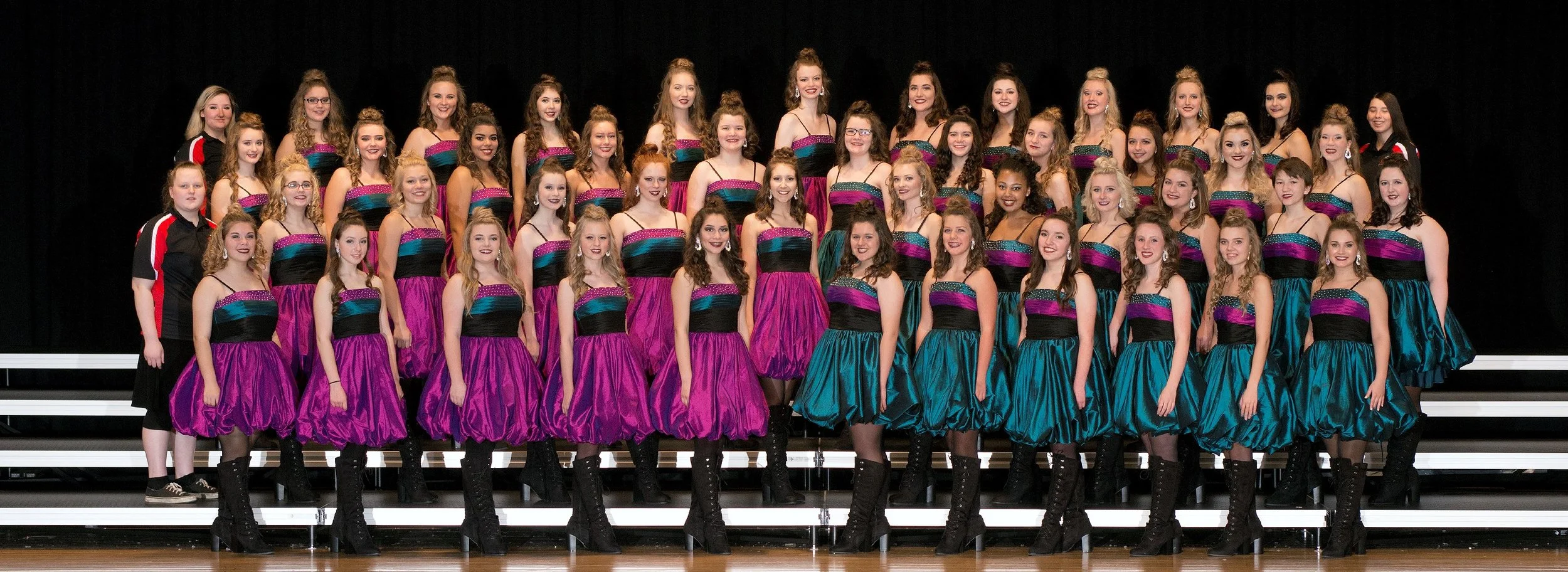Sophisticated Ladies , the 44-member unisex choir from Edgewood High School, has been performing for 31 years! They too are choreographed by Jarad Voss and Tori Burns. These beautiful young women have traveled from coast to coast entertaining audiences, winning various caption awards, and capturing several Grand Champion trophies.