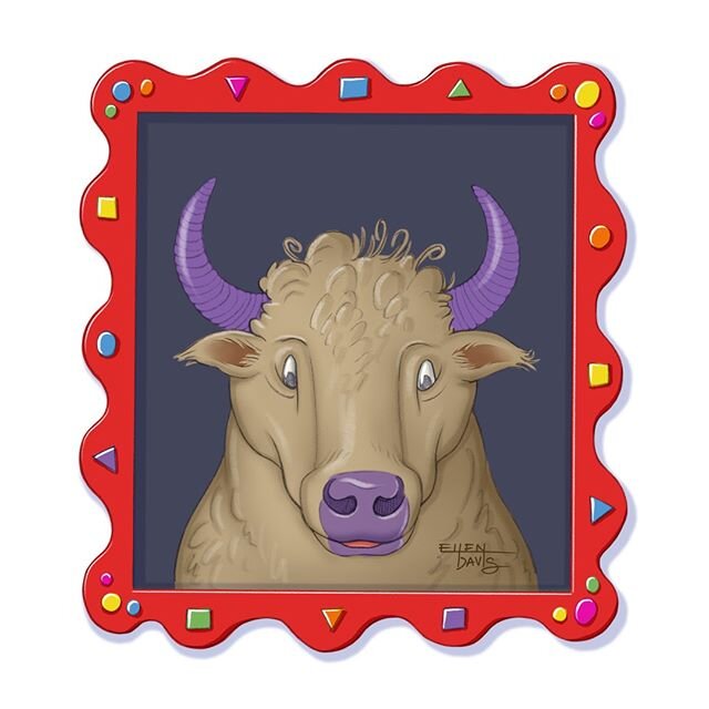 Amos makes lots of new friends on the farm in our latest book, &quot;A is for Amos: Amos Learns his ABCs&quot;! We're introducing them all right here!⁣⁣
⁣
Meet our bull so proud and tall! We love his curls and purple horns. But we can't reveal it all