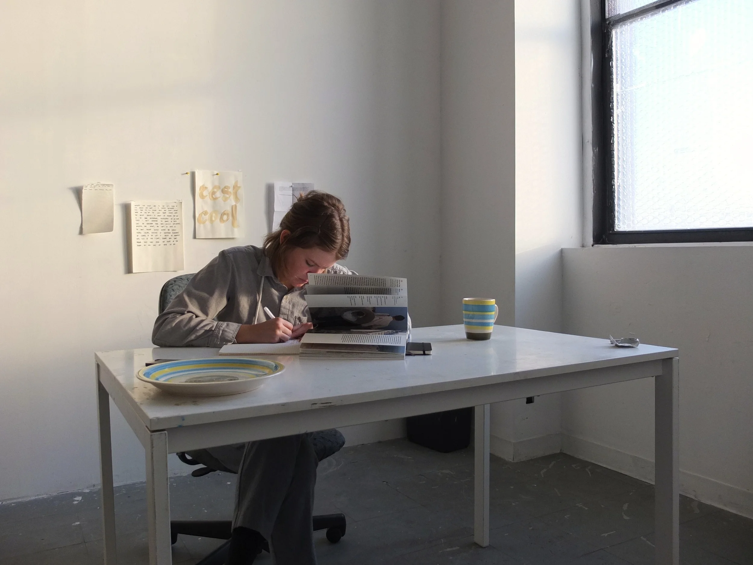 Jacqui hard at work in her studio