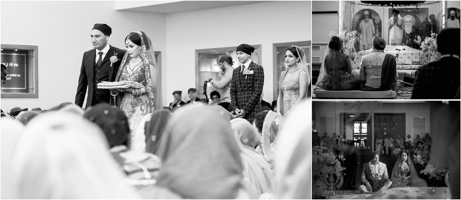 Indian bride entering gurdwara