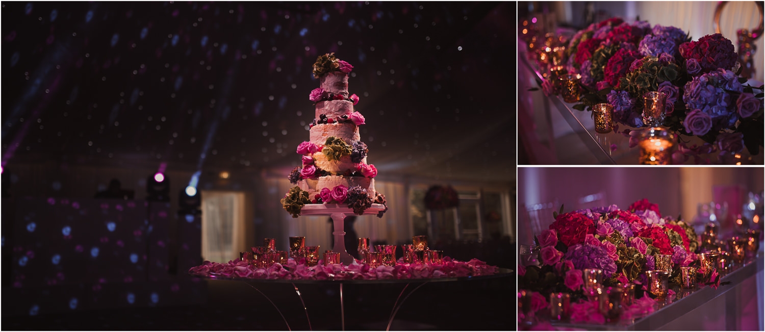 Wedding cake pictures at reception
