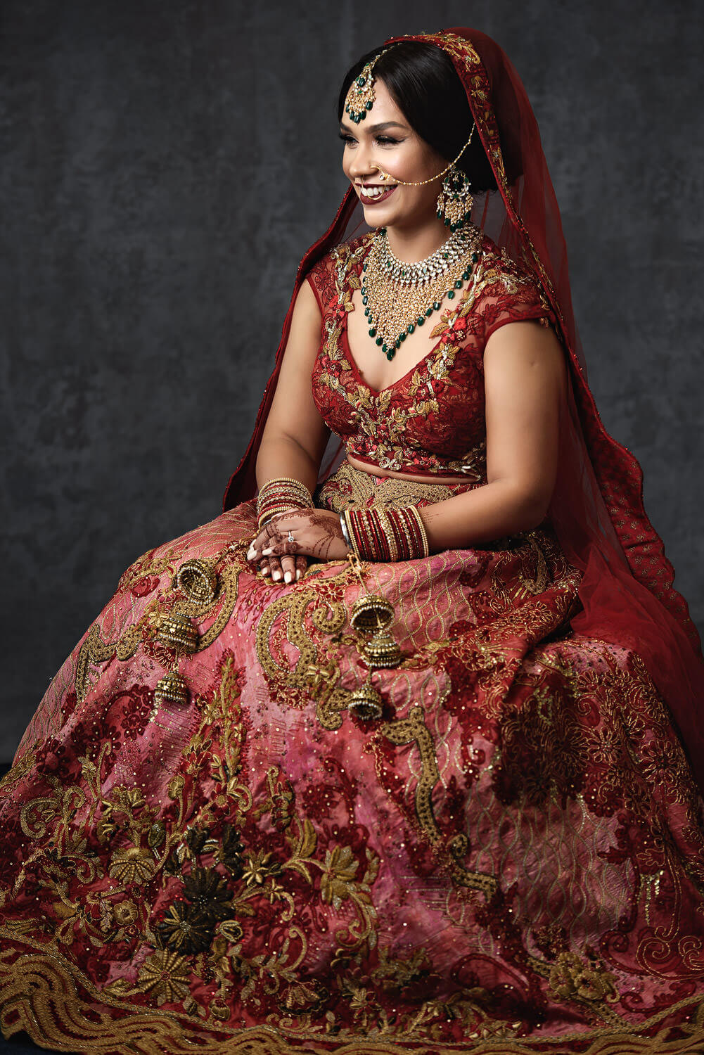 Indian bride portrait sitting down by Sikh and Dread Photography - 009
