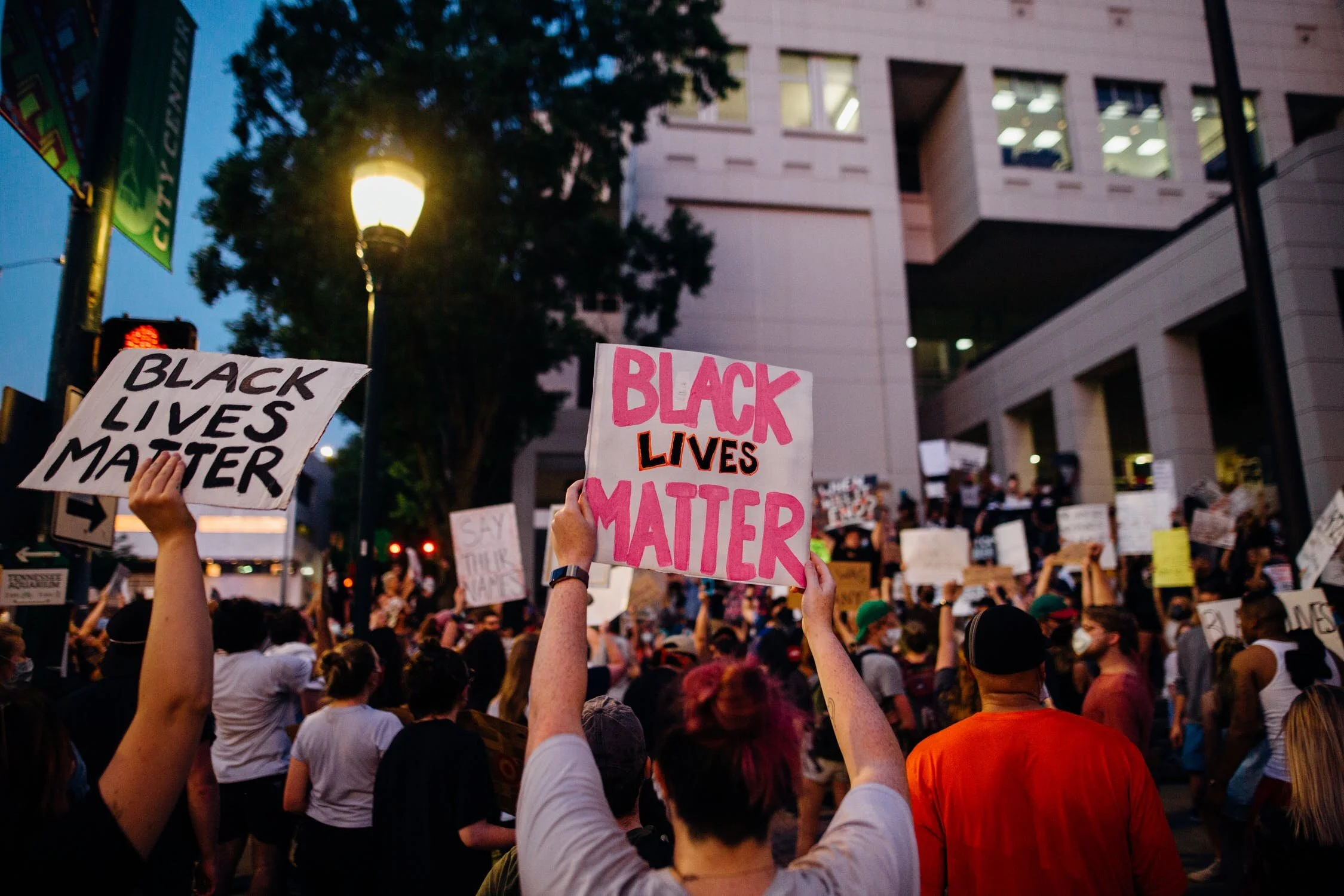 Image Description: Photograph of protesters holding Black Lives Matter signs at an outdoor rally. The proliferation of social media has given rise to widespread speculation about the relationship between new media communication and the processes of social change. Key among these discussions is a focus on the role that social media play in (re)shaping the public sphere, and by proxy, our democracy. This interdisciplinary project explores how social media influence which voices are included in this democracy. We suggest that contemporary cultural workers use evolving technological infrastructures to create new spaces for traditionally excluded voices to engage with and challenge the terms and tools of public debate. Specifically, we explore a phenomenon known as “hashtag activism,” or the use of the microblogging platform Twitter to advocate for social change. Sometimes maligned as “slacktivism” in the press, our research suggests that social media, especially Twitter, are increasingly complementing traditional counterpublic spheres to become vital platforms for social debate. Through a combination of large-scale network analysis and close readings of social media texts, this project examines how Twitter has become a platform for traditionally disenfranchised populations to advance counternarriatives and advocate for social change. We focus on notable examples of feminist, queer, and racial justice hashtags that trended between 2012 and 2018 (#GirlsLikeUs, #MeToo, and #Ferguson, to name just a few), and we find that members of these populations are using Twitter to build diverse networks of dissent and shape cultural knowledge in ways that are fundamental to contemporary social movements.Read #HashtagActivism: Networks of Race and Gender Justice for free!