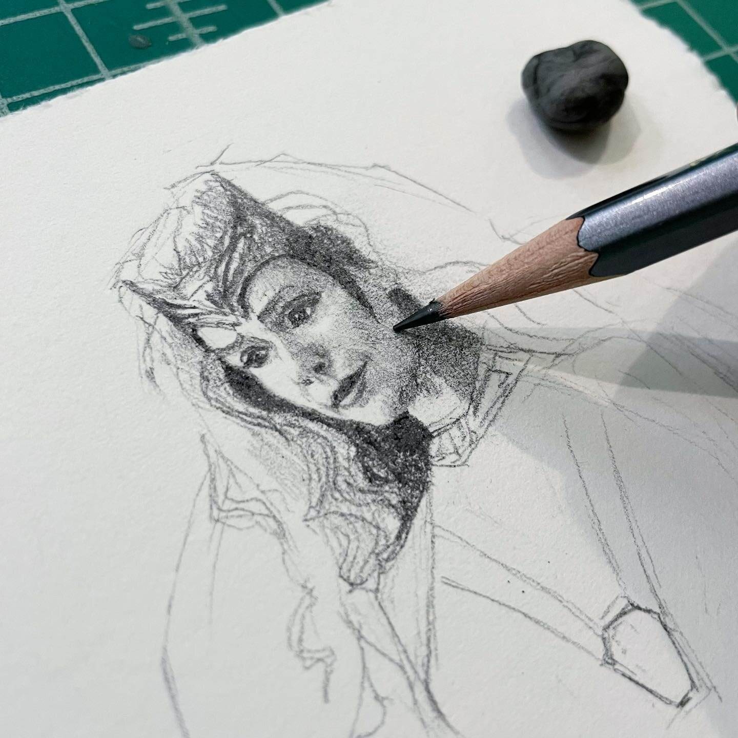 Sneak peek of my next piece going on sale on @everydayorig this Thurs June 24th. I absolutely rewatched ALL of the Marvel movies to prep for Wandavision and I&rsquo;m super happy I did. Stay tuned! #everydayoriginal #blackwingpencil #wandavision #wor