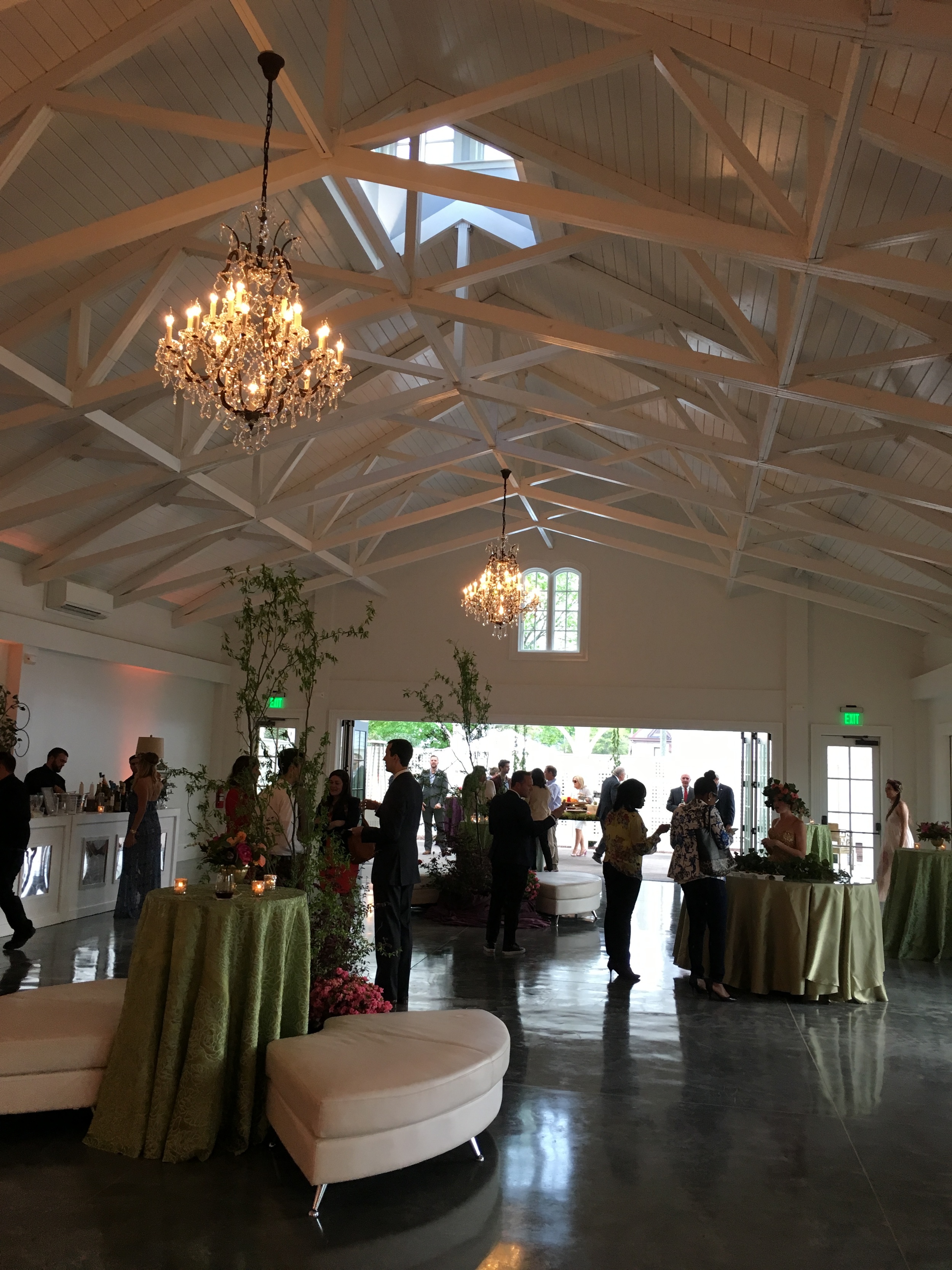 View towards the pergola at the southern end of the building