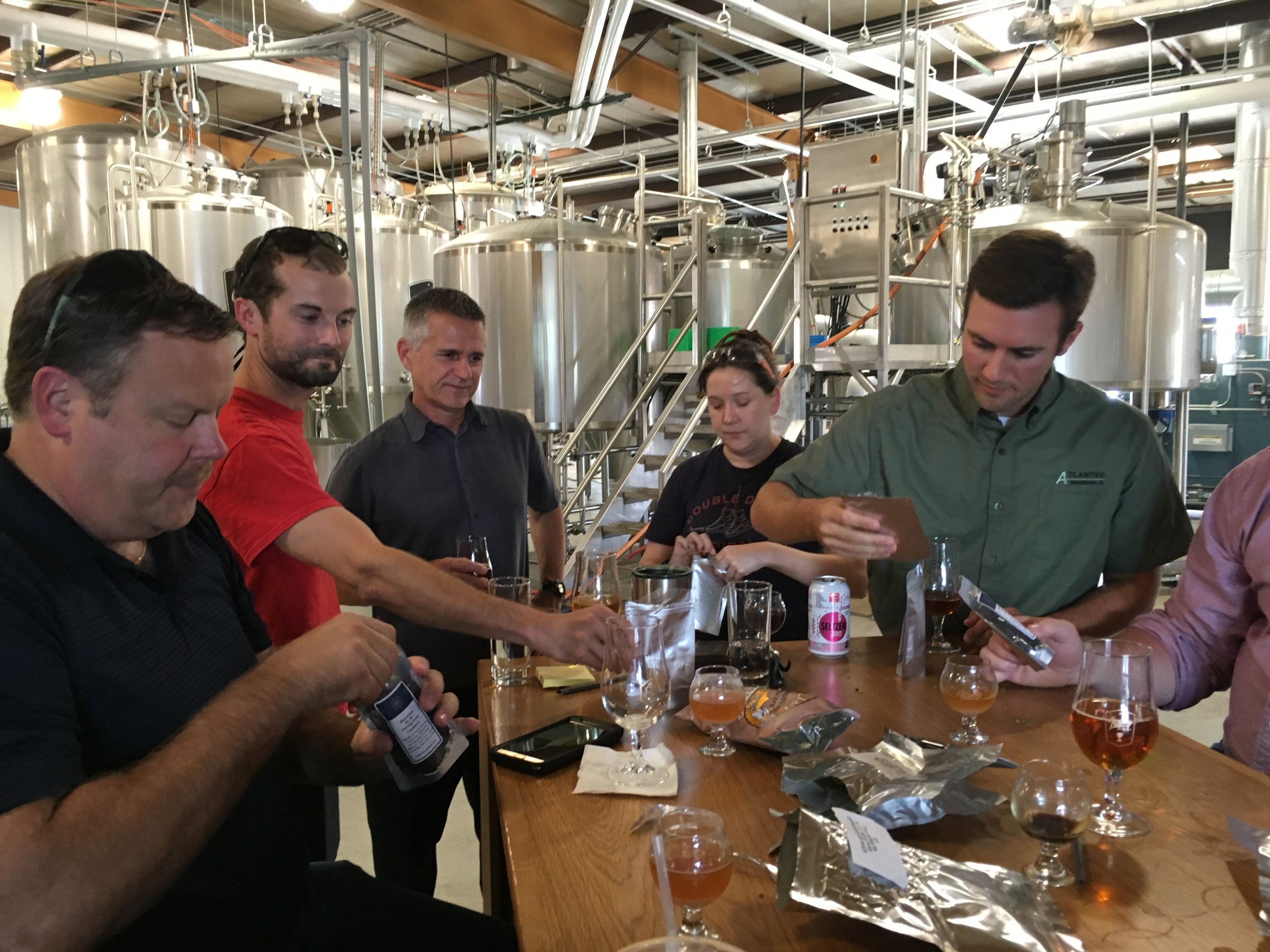 The team, hard at work selecting ingredients