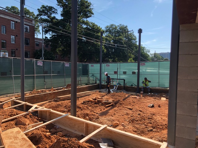  Preparing to pour the floor of the expansion space.  