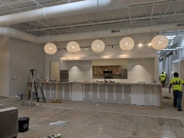 New lobby and break area