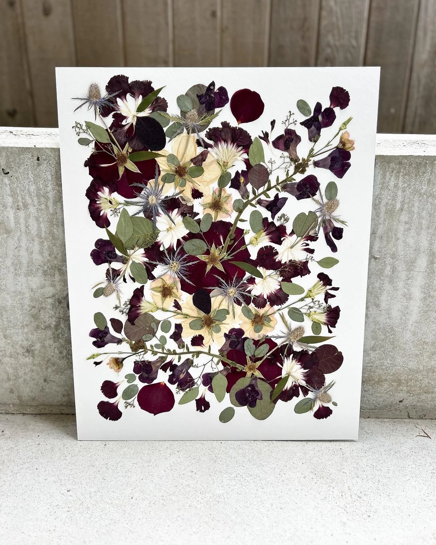 18x24 Signature Style Pressed Winter Wedding Bouquet