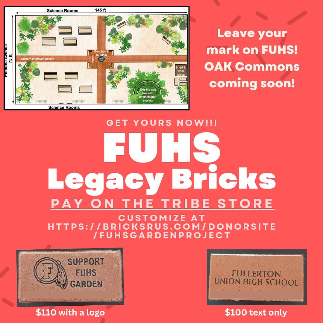 Support our friends in Science and order your FUHS Legacy Brick! This will be layed in our brand new Oak Commons between our Science building. Leave your legacy. Celebrate your graduating senior! Https://bricksrus.com/donorsite/fuhsgardenproject. @fu