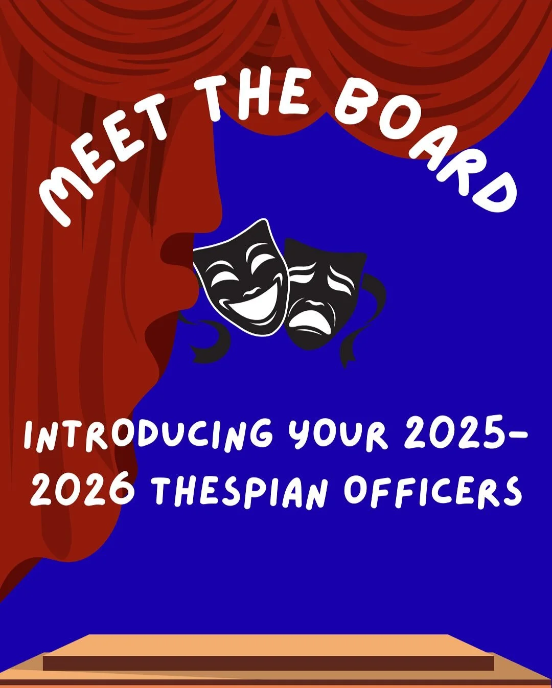HEY THESPIANS! Introducing your 25-26 executive thespian board! We are so excited to spend the year together! 🎉
