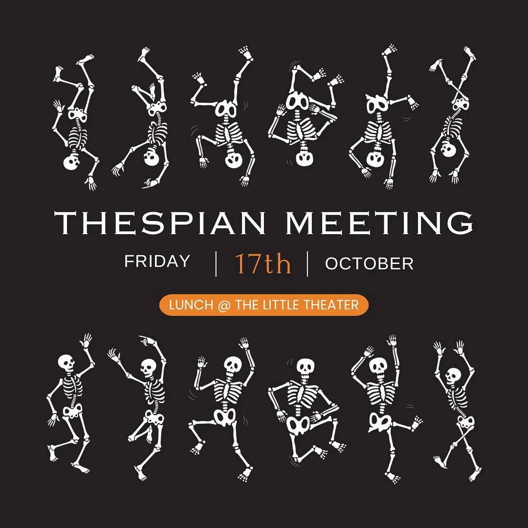 Hey thespians! We have a meeting tomorrow at lunch in the little theater. Come to see an important slideshow and play a fun kahoot! We hope to see you there!!