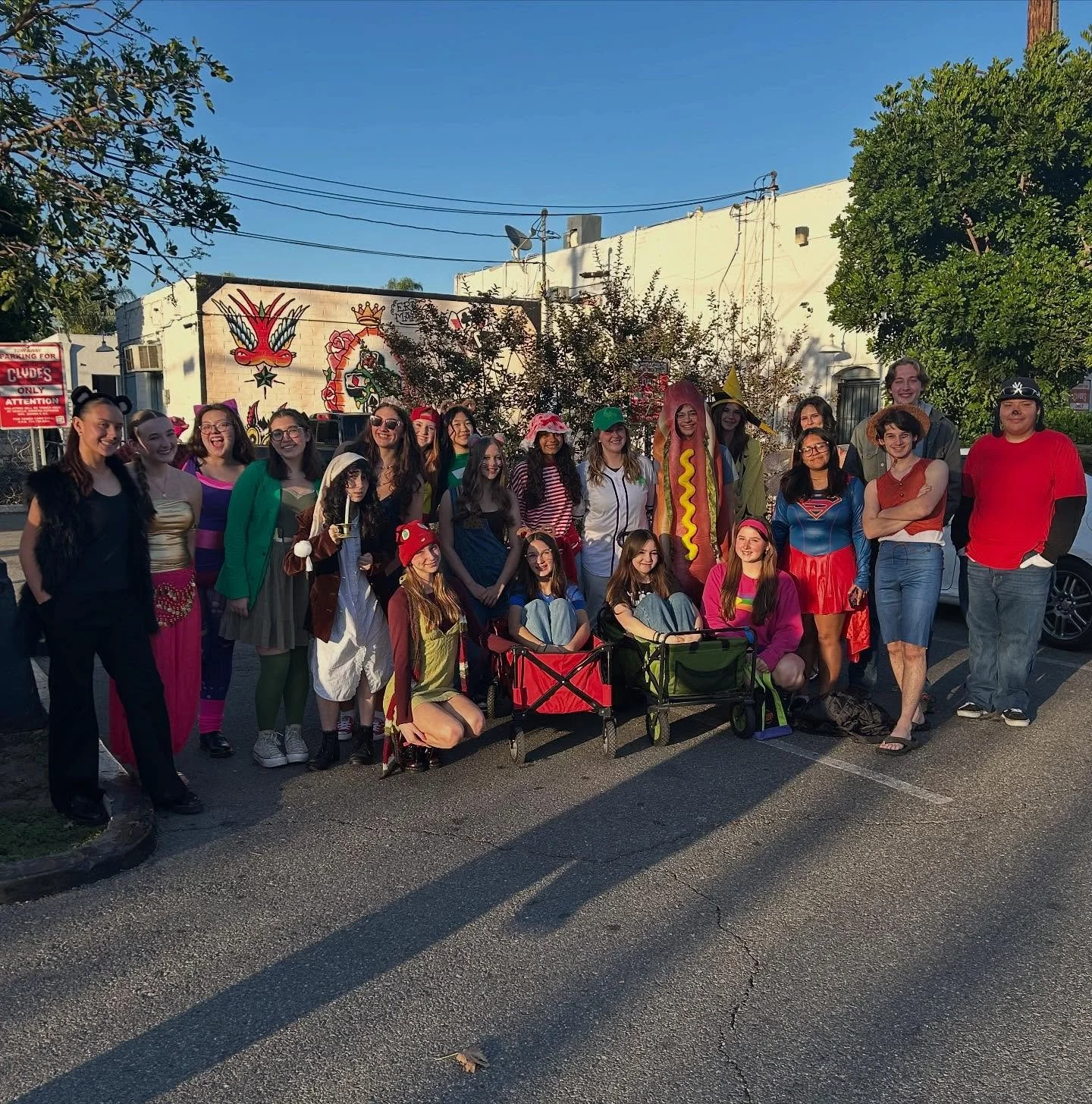 FUHS Thespians trick or treating for food to help the hungry!!