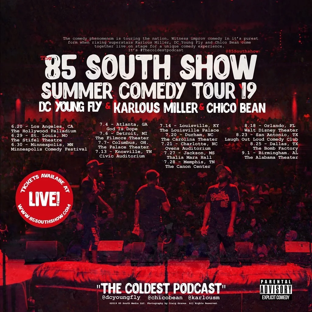 🎟️🎟️🎟️*85 South Show Live 2019 Dates*🎟️🎟️🎟️ Coming to a city near you ... 7.13 - Knoxville, TN 7.14 - Louisville, KY 7.20 - Durham, NC 7.21 - Charlotte, NC 7.27 - Jackson, MS 7.28 - Memphis, TN 8.9 - Mashantucket, CT 8.10 - Boston, MA 8.17 - Tampa, FL 8.18 - Orlando, FL 8.23 - San Antonio, TX 8.24 - San Antonio, TX 8.25 - Dallas, TX 9.1 Birmingham, AL