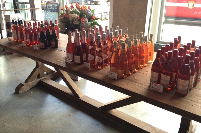 Some of the rotating rosé selections featured at our community table at Grand Cata.