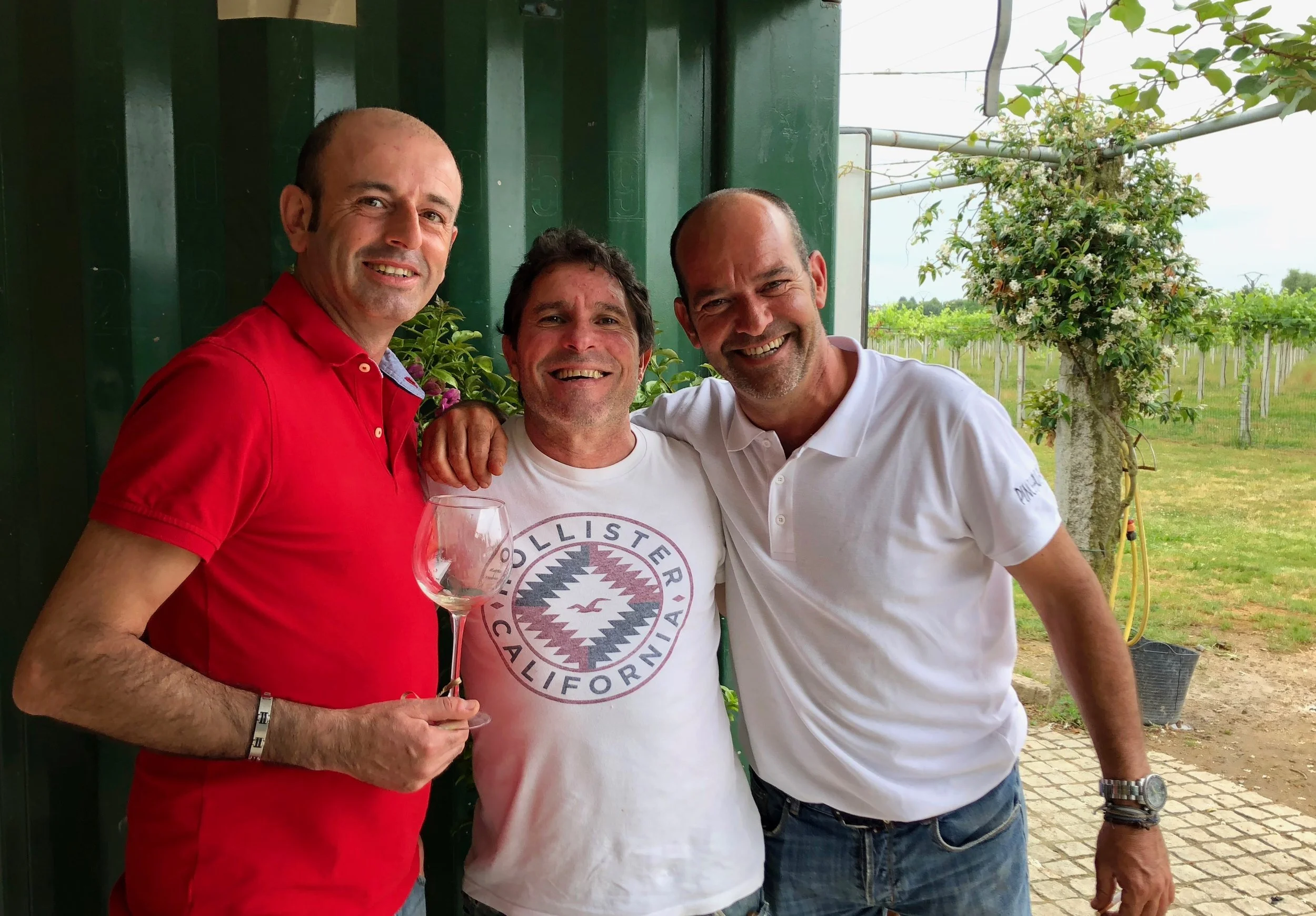 Rafa, Honorio and Tito, owners of Veiga Serantes in Rias Baixas, Spain. 