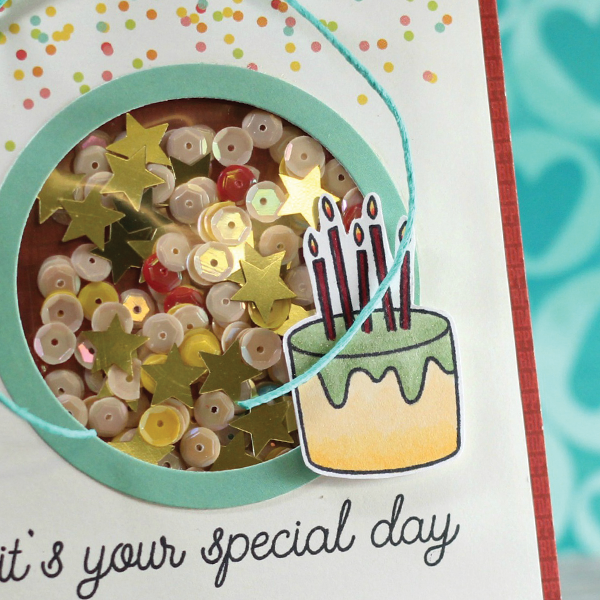 It's Your Special Day Shaker Card by Amy K. // May Stamped & Sealed Craft Box