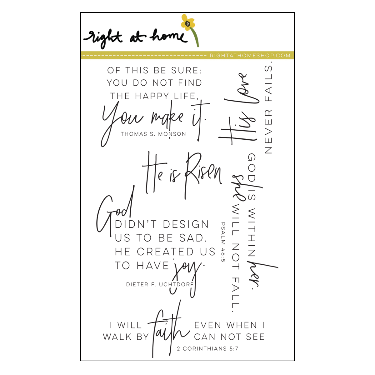 Right at Home Stamps // His Love