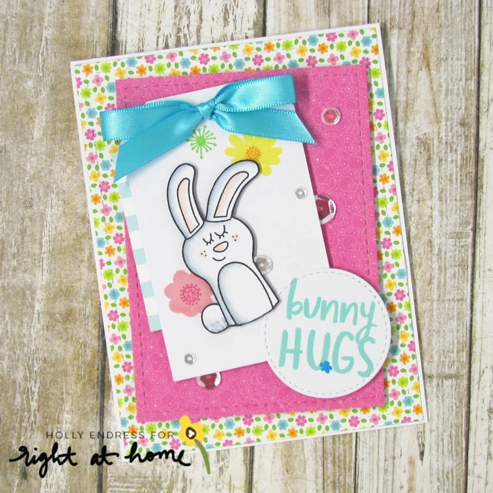 Bunny Hugs Card by Holly // RAH Stamps March Release