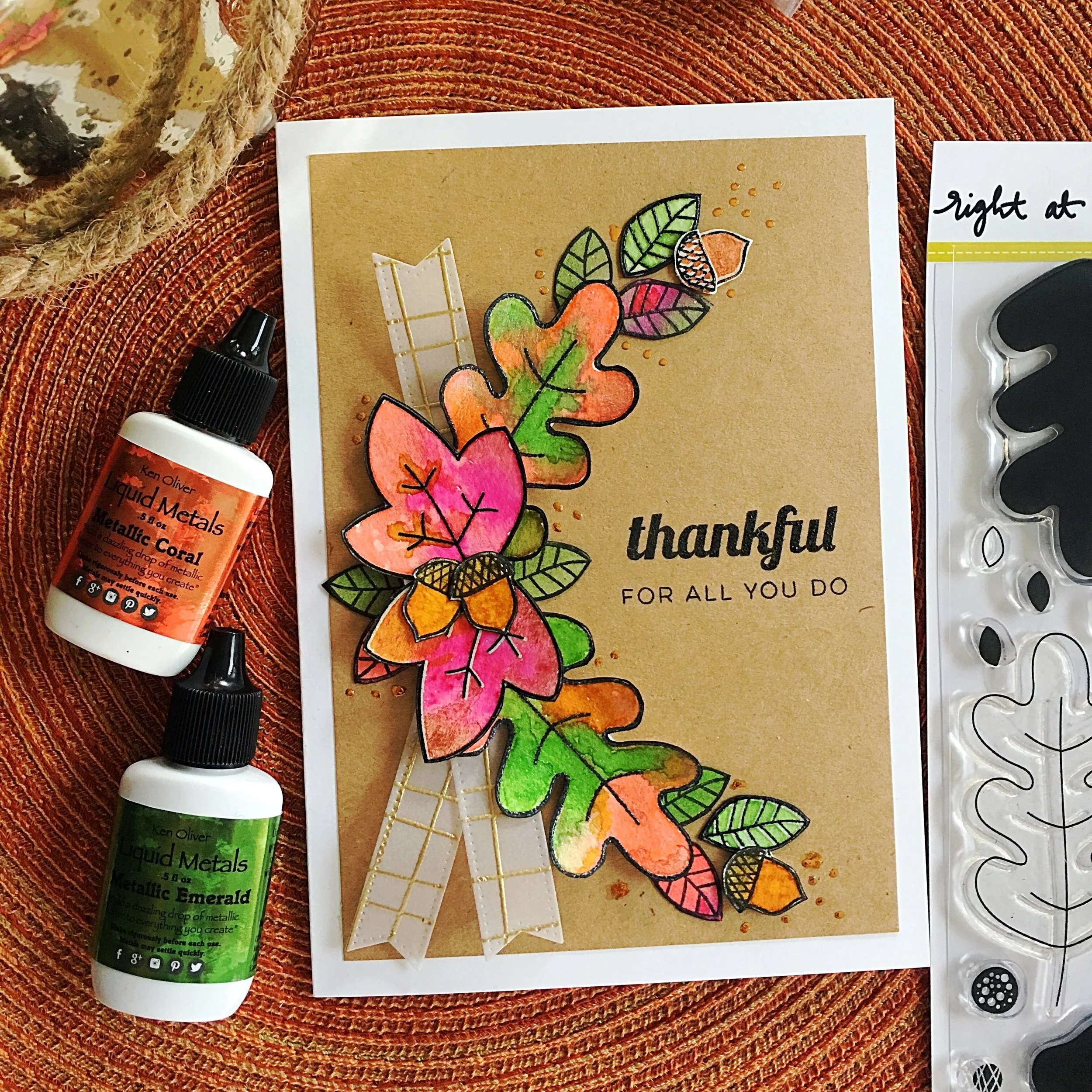 Thankful For All You Do Fall Leaves Card by Michelle M. 