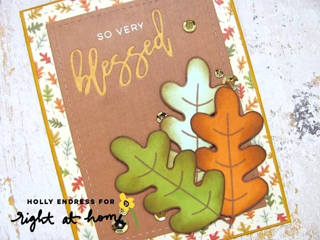 So Very Blessed Fall Leaves Inlaid Die Cut Card by Holly // rightathomeshop.com/blog