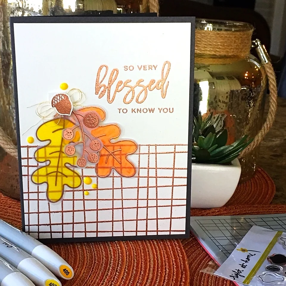 Stretch Those Stamps: Two Projects Using Fall Leaves + Script Greetings by Michelle M.