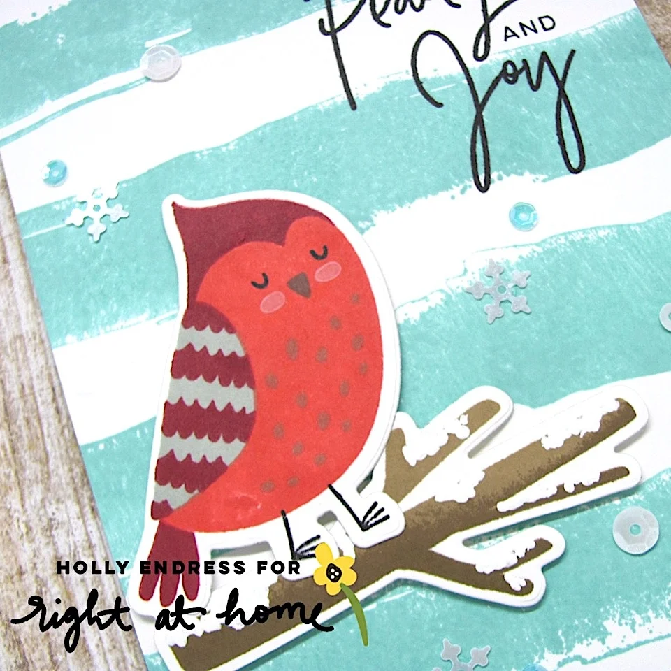 Peace Love Joy Cozy Cardinal Card by Holly