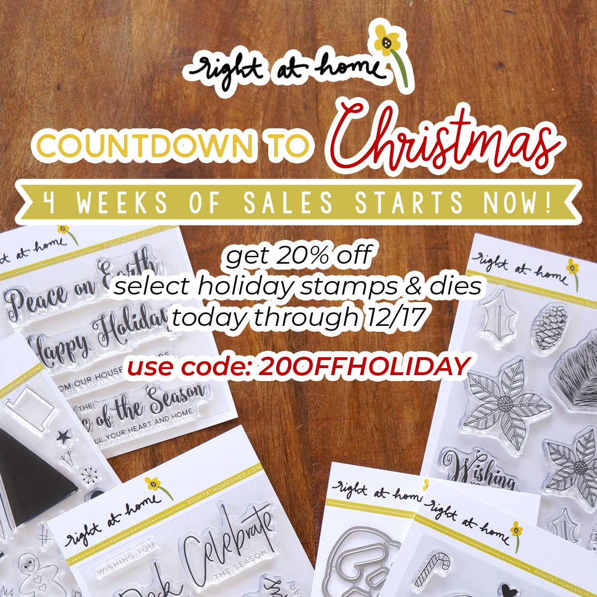 Countdown to Christmas 4 Week Sale Event Starts Now! // 20% off Select Holiday Items Until 12/17
