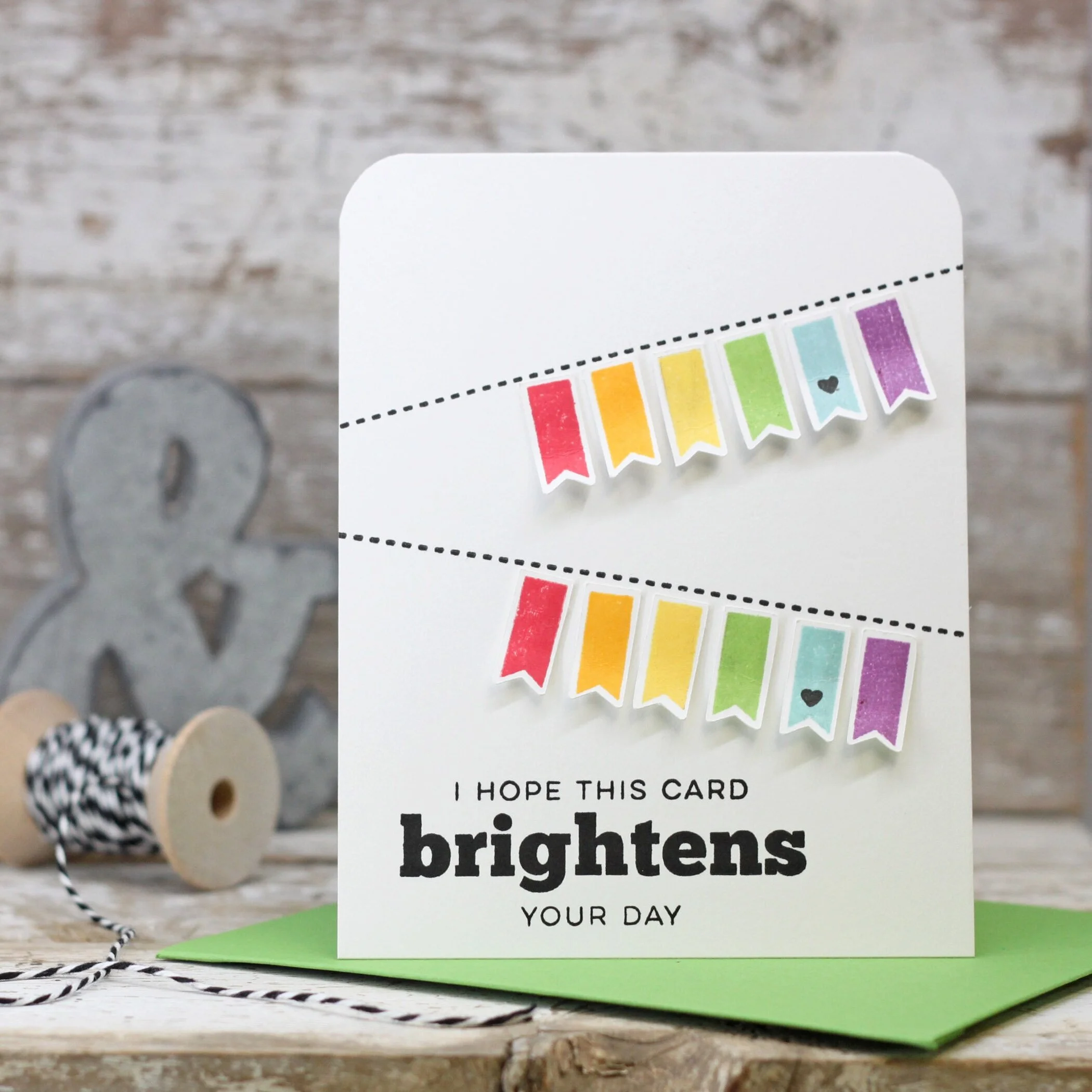 Banner Alphabet Card + Matching Envelope // Right at Home Stamps July Release
