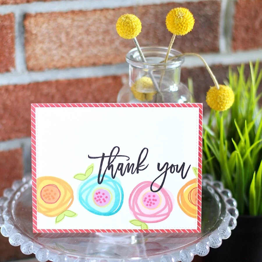 Thank You Card Using March Release // Right at Home Stamps