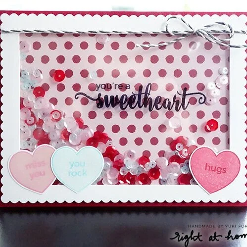 You're A Sweetheart Shaker Card by Yuki // Right at Home Design Team