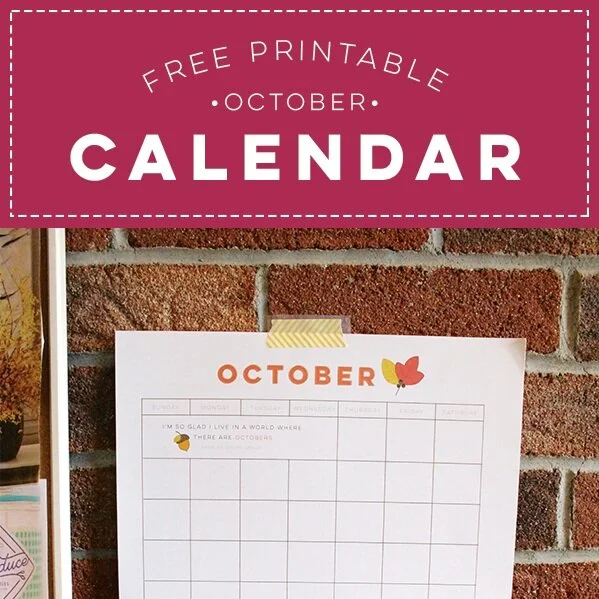 Free October Printable Calendar