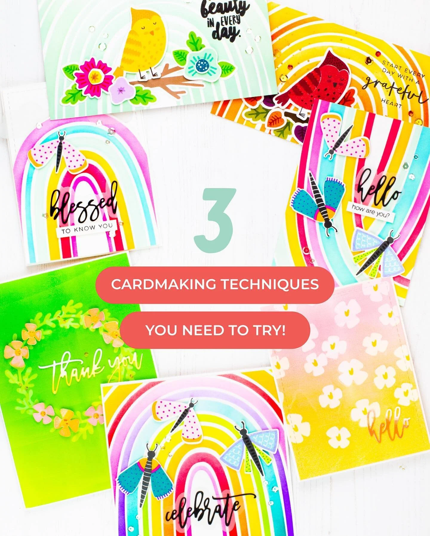 Here&rsquo;s a quick recap of the 3 techniques we shared during our National Craft Month Celebration last week&hellip;and we think you need to try them STAT! 😁

1️⃣ Make TWO cards from ONE background - Creatively cut apart your stenciled backgrounds