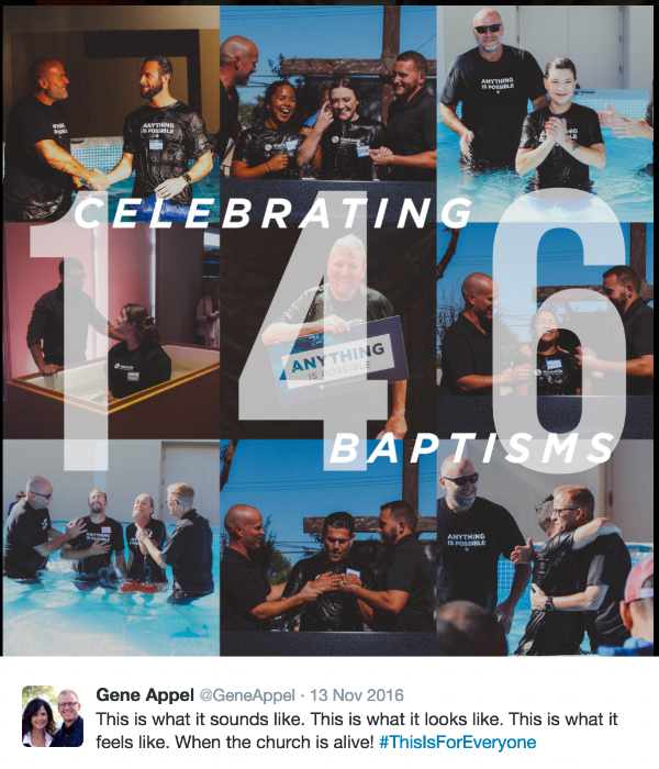 One of our baptism services this Fall, giving us more people to care for and connect.