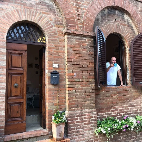 Me having coffee in my 800 year old airbnb in a hilltop village in Tuscany. Don't feel bad if you feel some envy. I feel envy of me right now as I am typing and I am the one who got to do this.