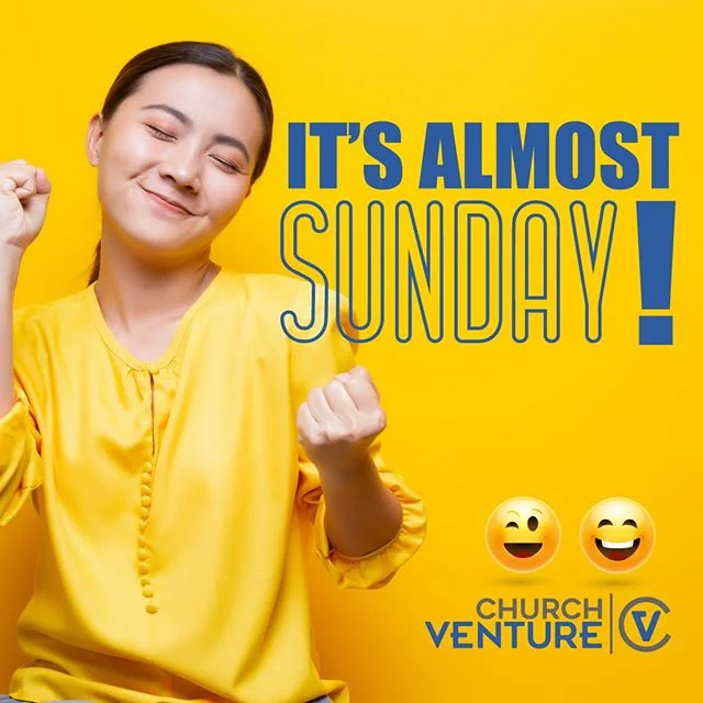 ... and you know what that means? #SundayFunday ⁠
Worship with us, tomorrow 10am at Church Venture!⁠
⁠
#Sunday #SundayWorship #SundayService #Worship #FollowChurchVenture #CVLove #EveryoneWelcome #church #Jesus #praise #God #family #Excitement #community #friends #happy #hopeful