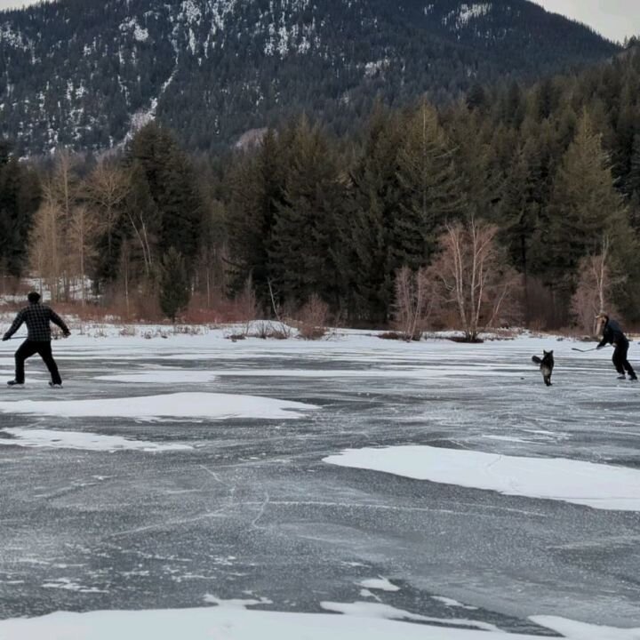 Bucket list moment for our guests this weekend! Skating on Tyaughton lake is always an amazing experience but when the entire lake is naturally clear of snow and ready for hockey its a lifelong memory made. 

#skating #icehockey #frozenlake #pnw #car