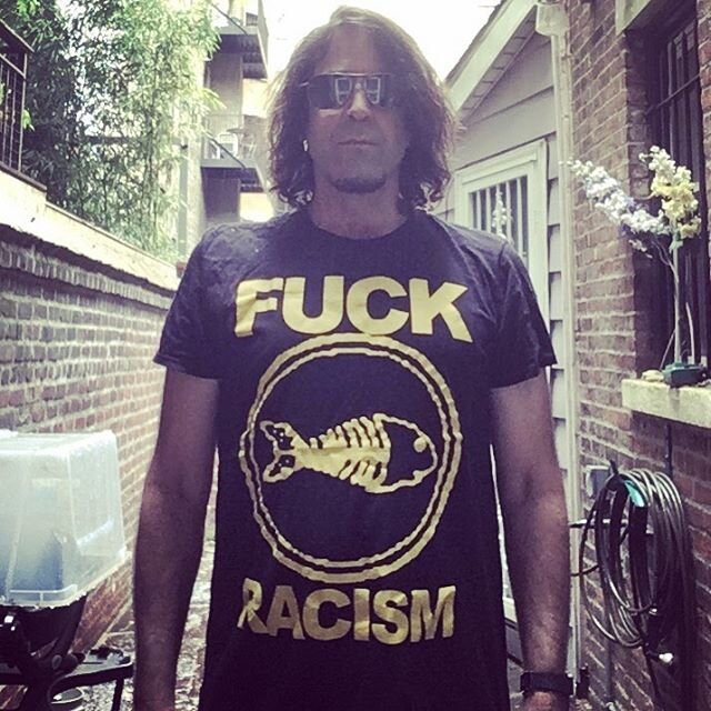 There was a time when I was shy about wearing this shirt out of concern for offending somebody with the word &ldquo;fuck&rdquo;. Let&rsquo;s talk about what&rsquo;s actually offensive: nonstop fucking racism. Thankyou my friends @fishbonesoldier I wi