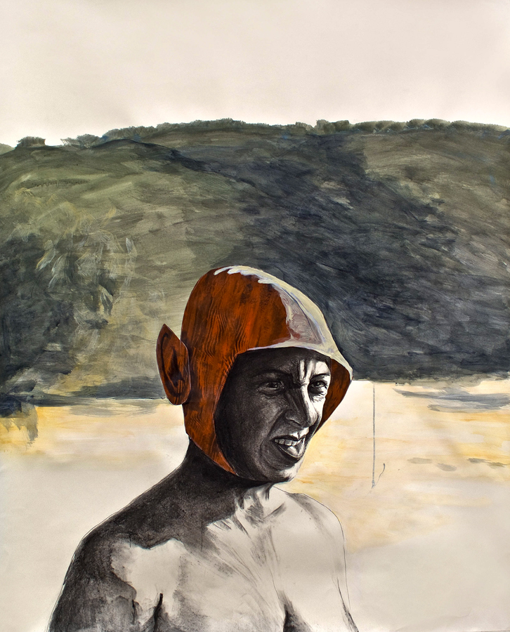 Birthday ©2010 Acrylic, Charcoal, Collage and India Ink on Paper 52" x 42