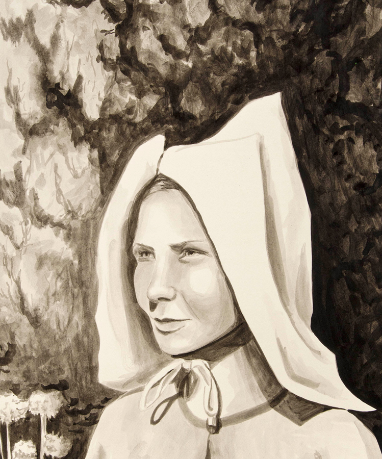   Milkmaid  ©2012 India Ink on Paper 30" x 22" 