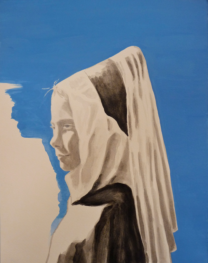 Hans' Girl ©2012 India Ink, Graphite and Acrylic on Paper 14" H x 11" W Collection of Samuel Fusco, Los Angeles, CA
