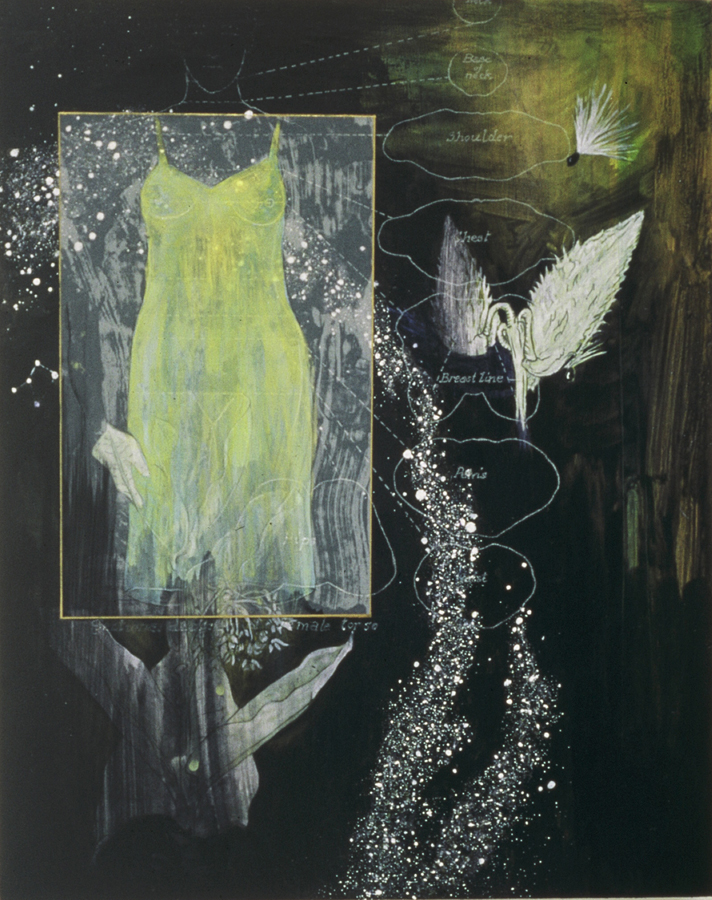   Mother Dream 1  ©2001 Acrylic and Collage on Wood Panel 17" x&nbsp; 14"  Collection of Constance Finley, Redmond, CA  