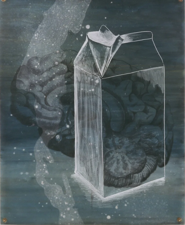 Brain Food © 2004 Acrylic and Colored Pencil on Acrylic and Wood Panel 14" x11"