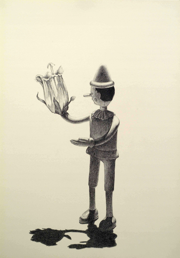 Bloomer ©2006 Graphite on Paper 40" x 28" Collection of Julia Ward, San Francisco, CA