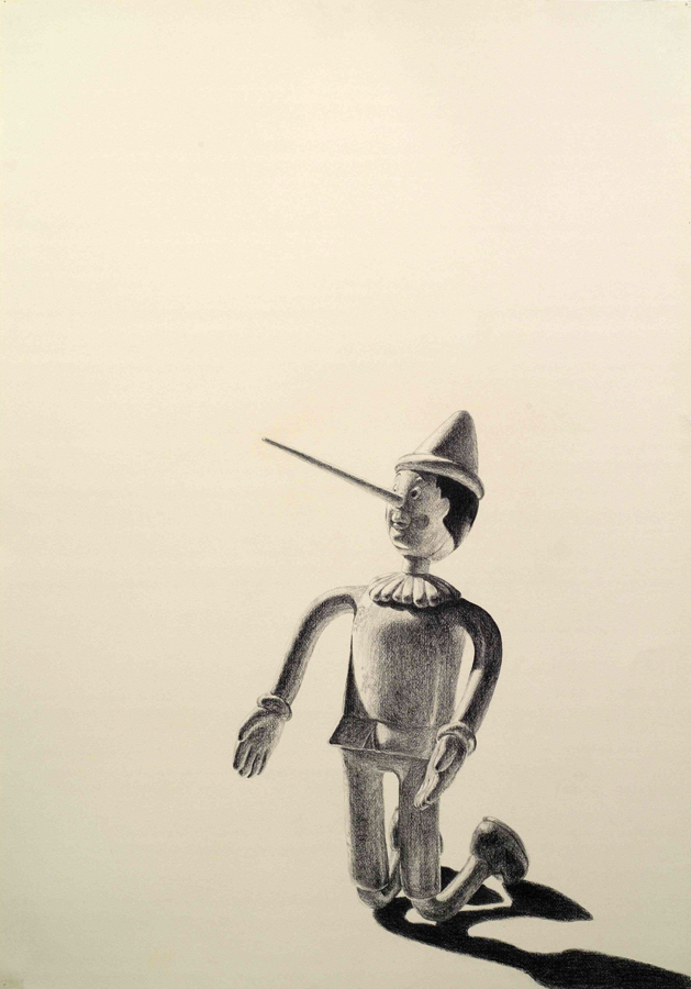   Liar  ©2006 Graphite on Paper 40" x 28"  Collection of Julia Ward, San Francisco, CA  