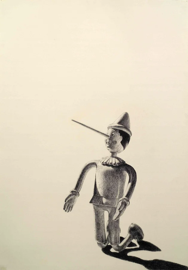 Liar ©2006 Graphite on Paper 40" x 28" Collection of Julia Ward, San Francisco, CA