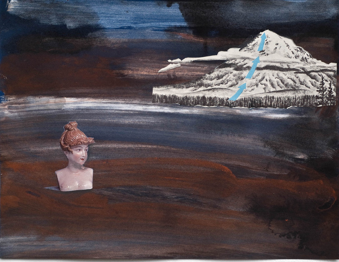 Updraft ©2010 Acrylic, India Ink and Collage on Paper 8" x 10"
