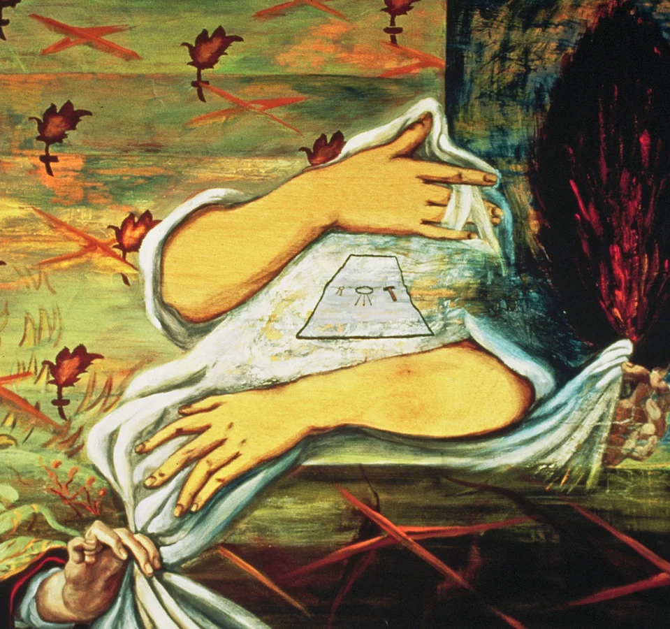 Thecla ©1993 Encaustic, Acrylic and Oil on Wood Panel 48" x 60"