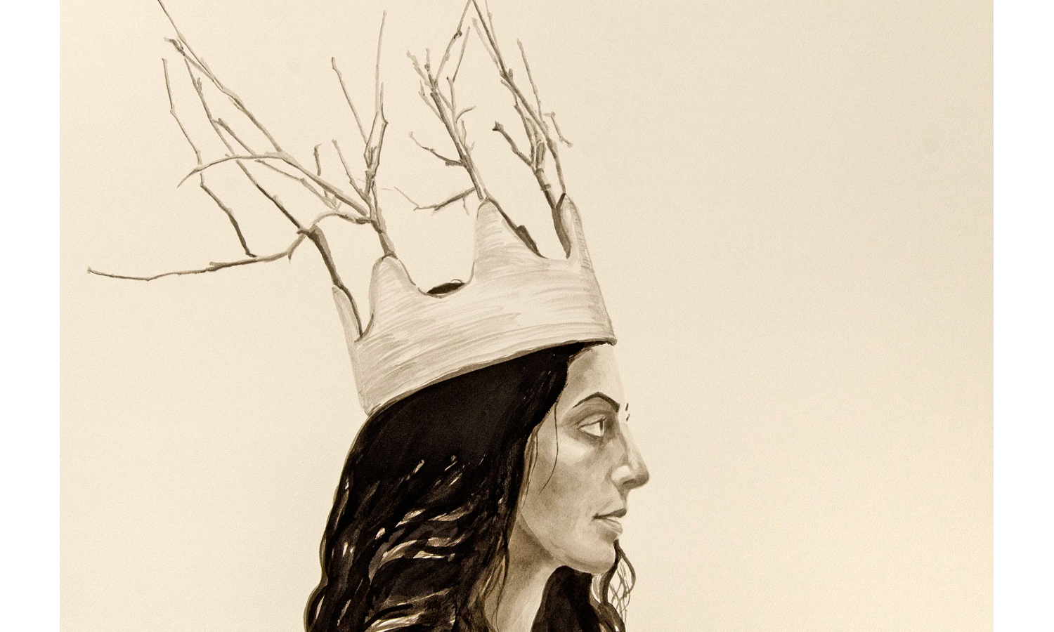 Ranajoon , ©2013 India Ink on Paper 22" x 30"